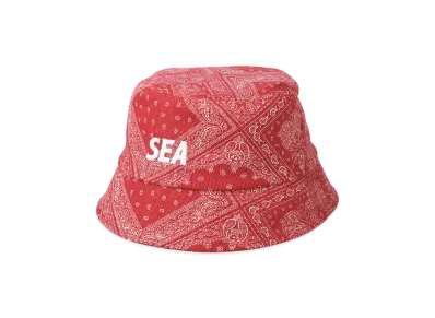 WIND AND SEA Paisley Pattern Bucket Hat "Red"