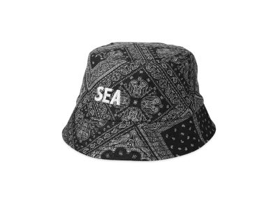 WIND AND SEA Paisley Pattern Bucket Hat "Black"