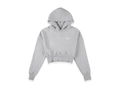WIND AND SEA Cozy Cropped Hooded Sweatshirt(Ladies) "Heather/Gray"