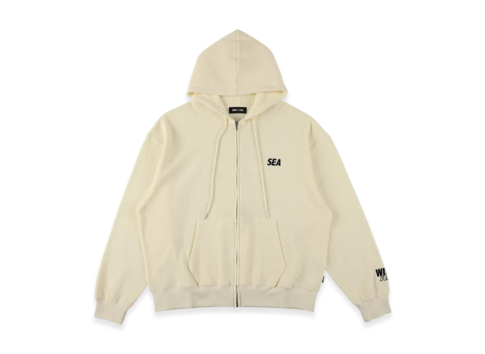 WIND AND SEA Waffle Zip Up Sweatshirt "Off White"