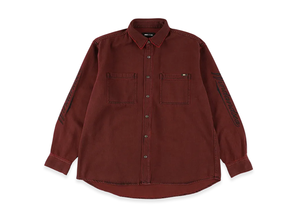 WIND AND SEA Over Dyed Denim Shirt "Red"