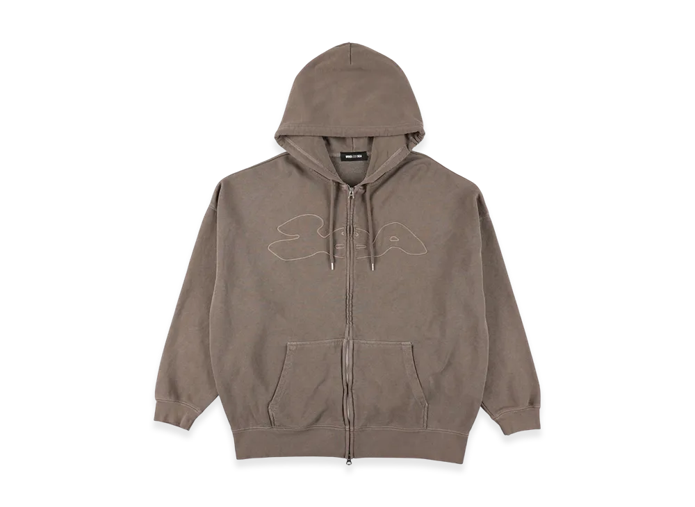 WIND AND SEA Heptagon Logo Zip Up Sweatshirt "Brown"