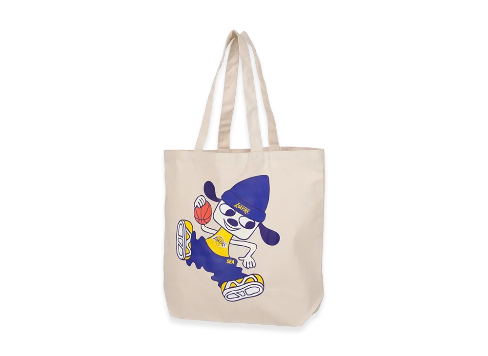 WIND AND SEA x Parappa The Rapper x NBA LAKERS Tote Bag "Natural"