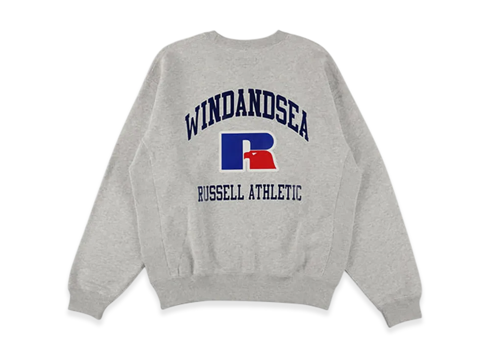 WIND AND SEA Russel Athletics X Wds High Cotton Terry Crewneck "Ash"