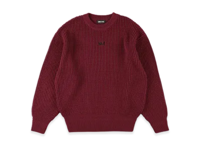 WIND AND SEA Waffle Crewneck Knit Sweater "Red"