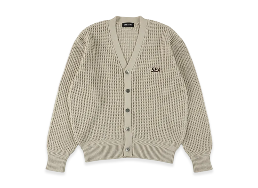 WIND AND SEA Waffle Knit Cardigan "Ivory"