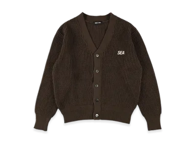 WIND AND SEA Waffle Knit Cardigan "Brown"