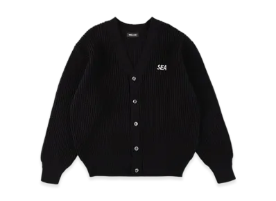 WIND AND SEA Waffle Knit Cardigan "Black"