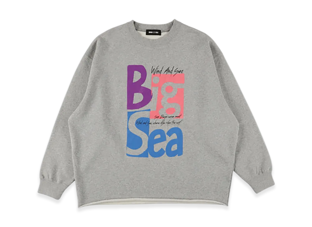 WIND AND SEA Big Sea Crewneck Sweatshirt "Ash"