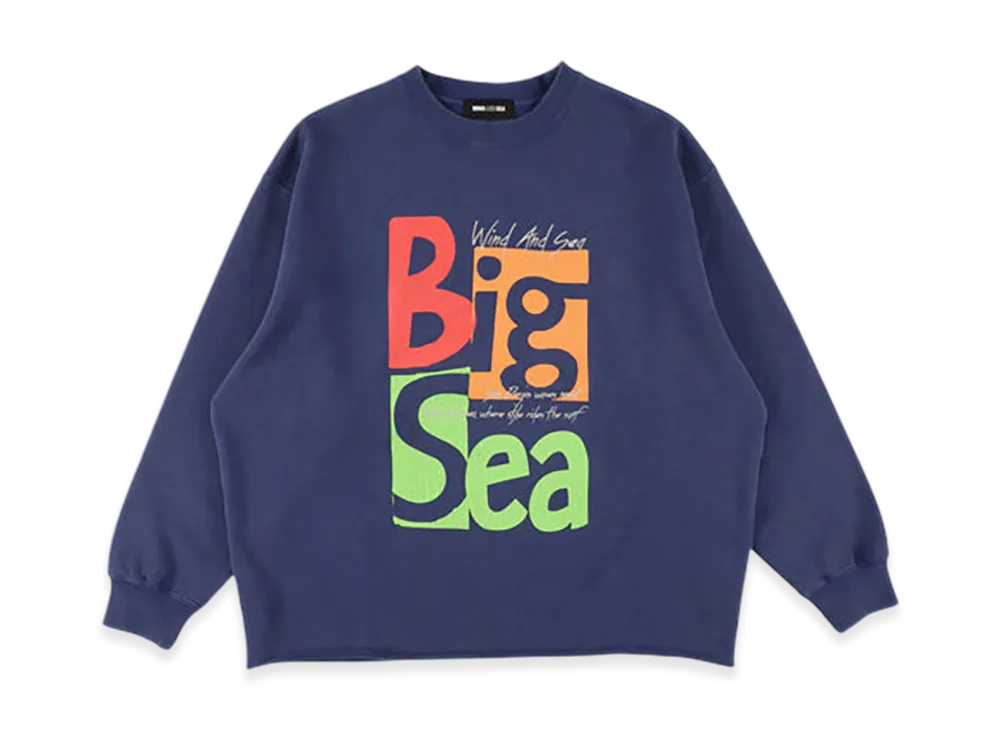 WIND AND SEA Big Sea Crewneck Sweatshirt "Navy"