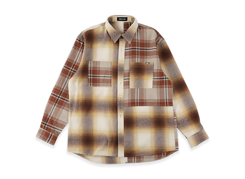 WIND AND SEA Patch Plaid Shirt "Brown"