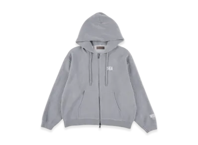 WIND AND SEA Mole Knit Zip Up Hooded Sweatshirt "Gray"