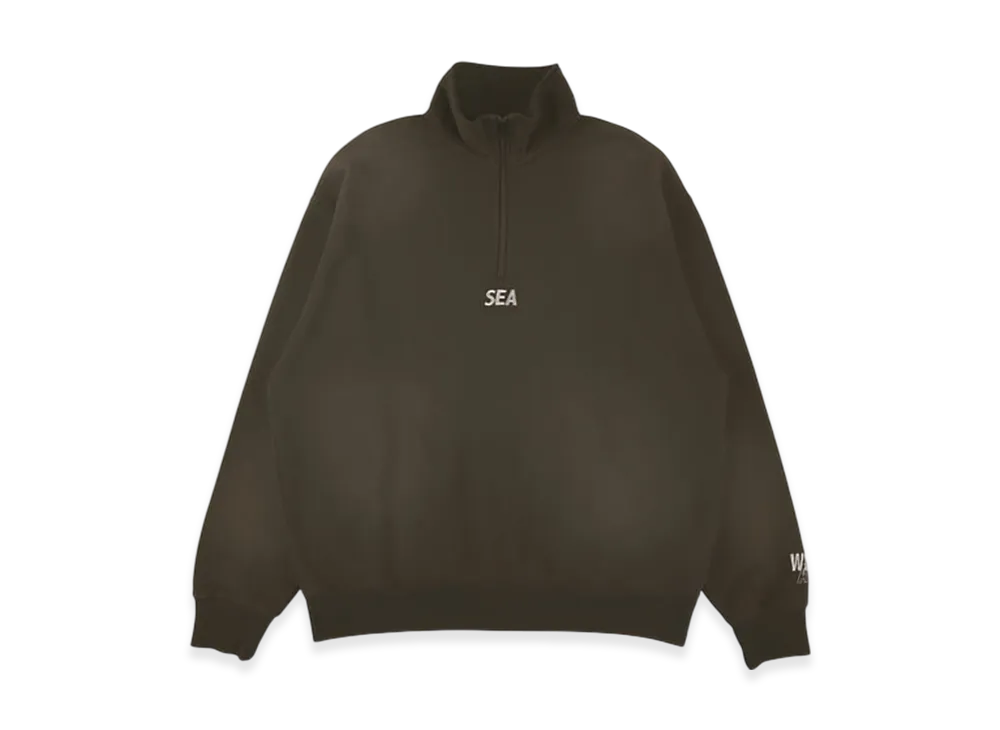 WIND AND SEA Sulfur Dyeing Logo Half Zip Sweatshirt "Brown"