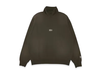 WIND AND SEA Sulfur Dyeing Logo Half Zip Sweatshirt "Brown"
