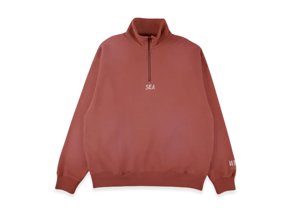 WIND AND SEA Sulfur Dyeing Logo Half Zip Sweatshirt "Red"