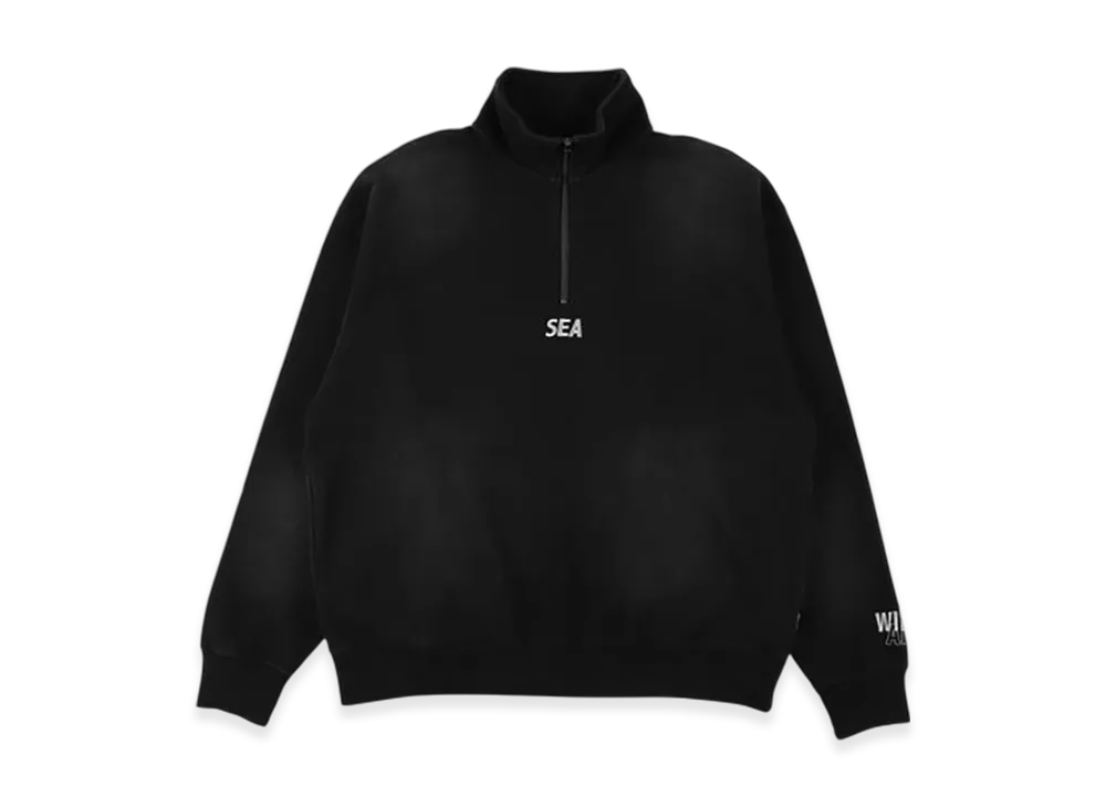 WIND AND SEA Sulfur Dyeing Logo Half Zip Sweatshirt "Black"