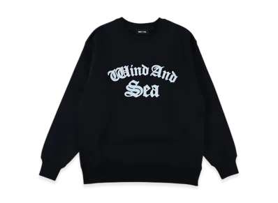 WIND AND SEA Satin Patch Crewneck Sweatshirt "Navy"