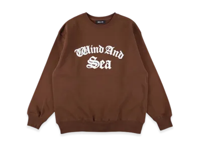 WIND AND SEA Satin Patch Crewneck Sweatshirt "Brown"