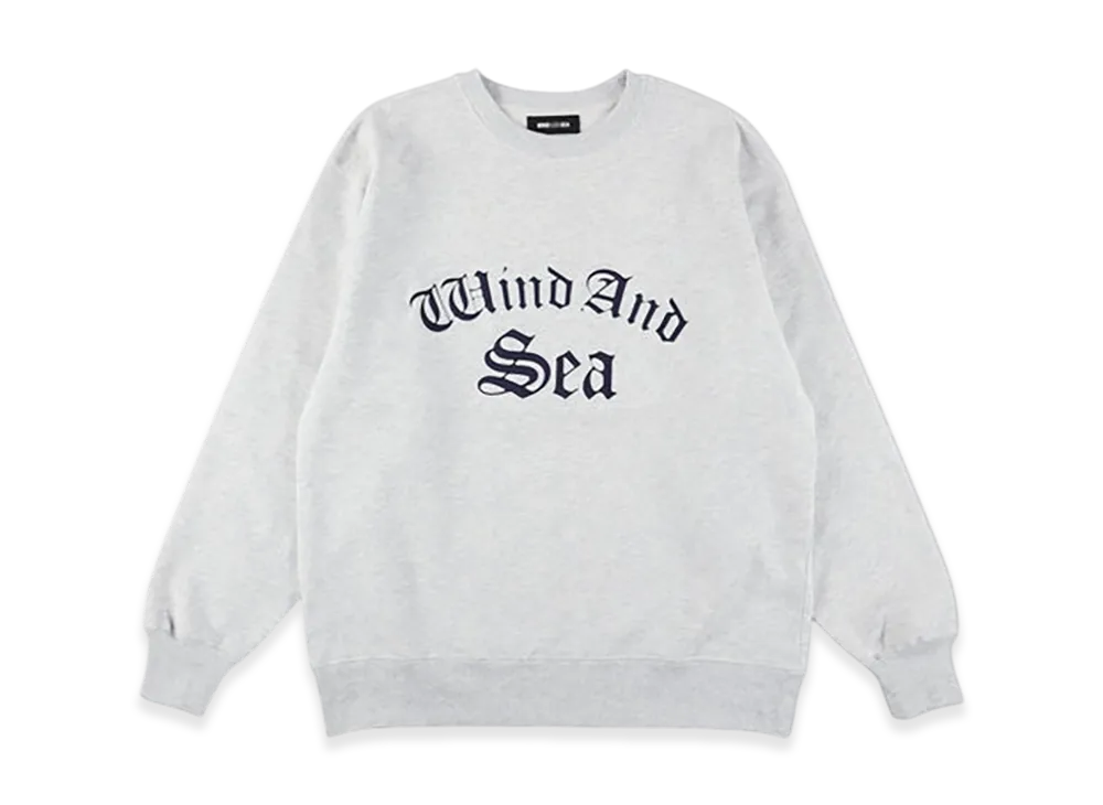 WIND AND SEA Satin Patch Crewneck Sweatshirt "Light Gray"