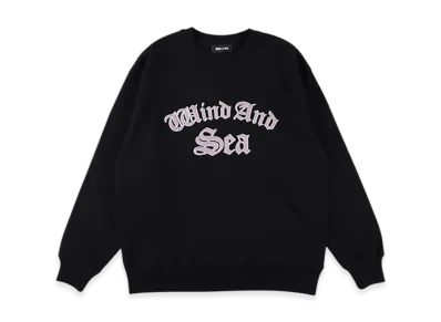 WIND AND SEA Satin Patch Crewneck Sweatshirt "Black"