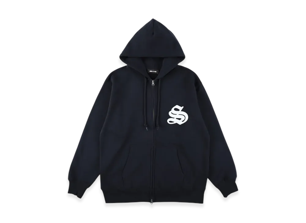 WIND AND SEA Satin Patch Zip Up Sweatshirt "Navy"