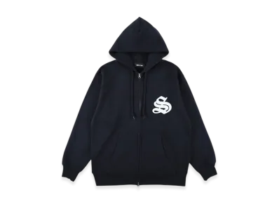 WIND AND SEA Satin Patch Zip Up Sweatshirt "Navy"