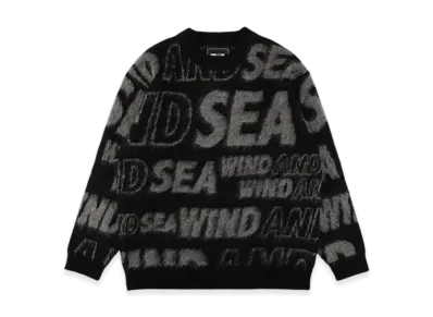 WIND AND SEA Shaggy Logo Knit Sweater "Black"
