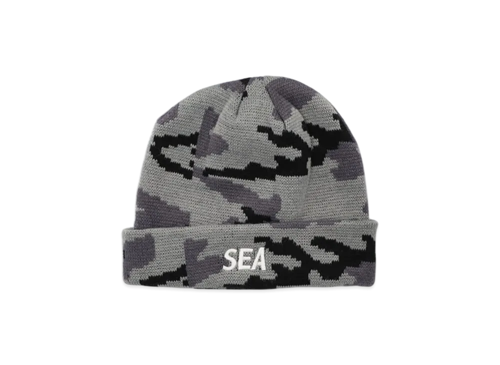 WIND AND SEA Camo Ess Knitcap "Blue Camo"