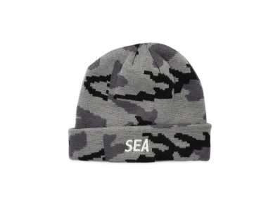 WIND AND SEA Camo Ess Knitcap "Blue Camo"