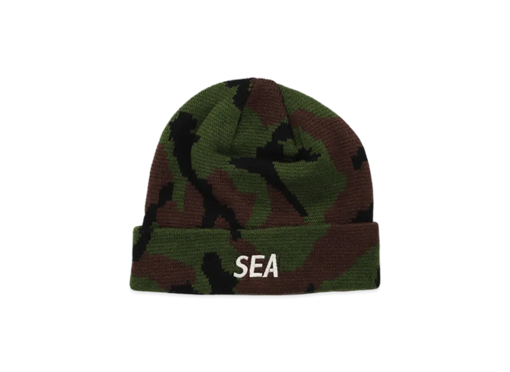 WIND AND SEA Camo Ess Knitcap "Woodland Camo"