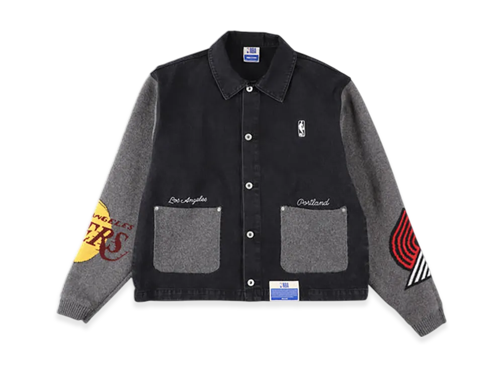 WIND AND SEA x NBA Jacquard Knit Combo Jacket "Lakers Blazers"
