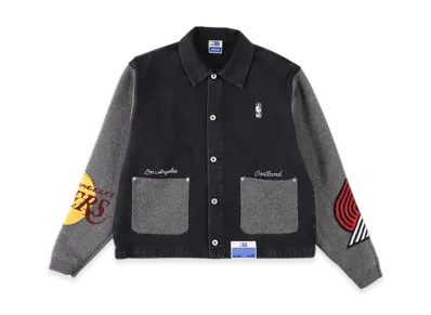 WIND AND SEA x NBA Jacquard Knit Combo Jacket "Lakers Blazers"