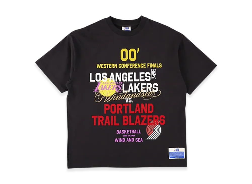 WIND AND SEA x NBA Multi-Technique Graphic Tee (LAKERS x BLAZERS) "Black"
