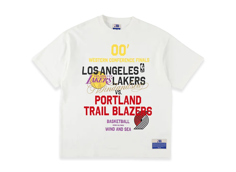 WIND AND SEA x NBA Multi-Technique Graphic Tee (LAKERS x BLAZERS) "White"