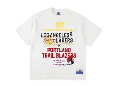 WIND AND SEA x NBA Multi-Technique Graphic Tee (LAKERS x BLAZERS) "White"