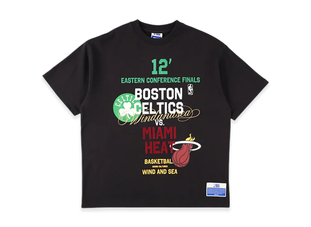 WIND AND SEA x NBA Multi-Technique Graphic Tee (CELTICS x HEAT) "Black"