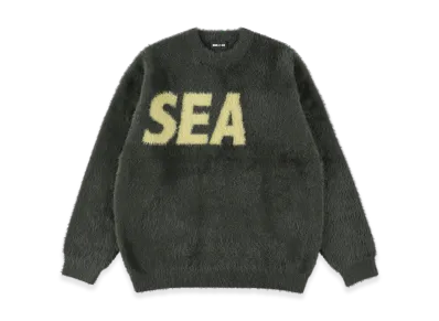 WIND AND SEA Shaggy BIGSEA Knit Sweater "Green"