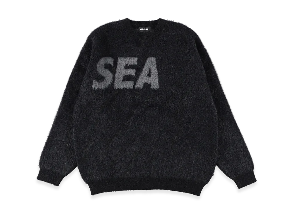 WIND AND SEA Shaggy BIGSEA Knit Sweater "Black"