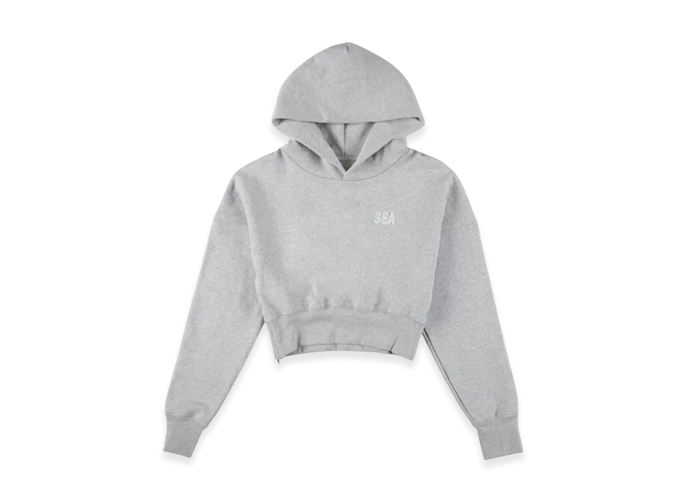 WIND AND SEA Cozy Cropped Hooded Sweatshirt "Heather Gray"
