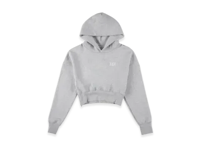WIND AND SEA Cozy Cropped Hooded Sweatshirt "Heather Gray"