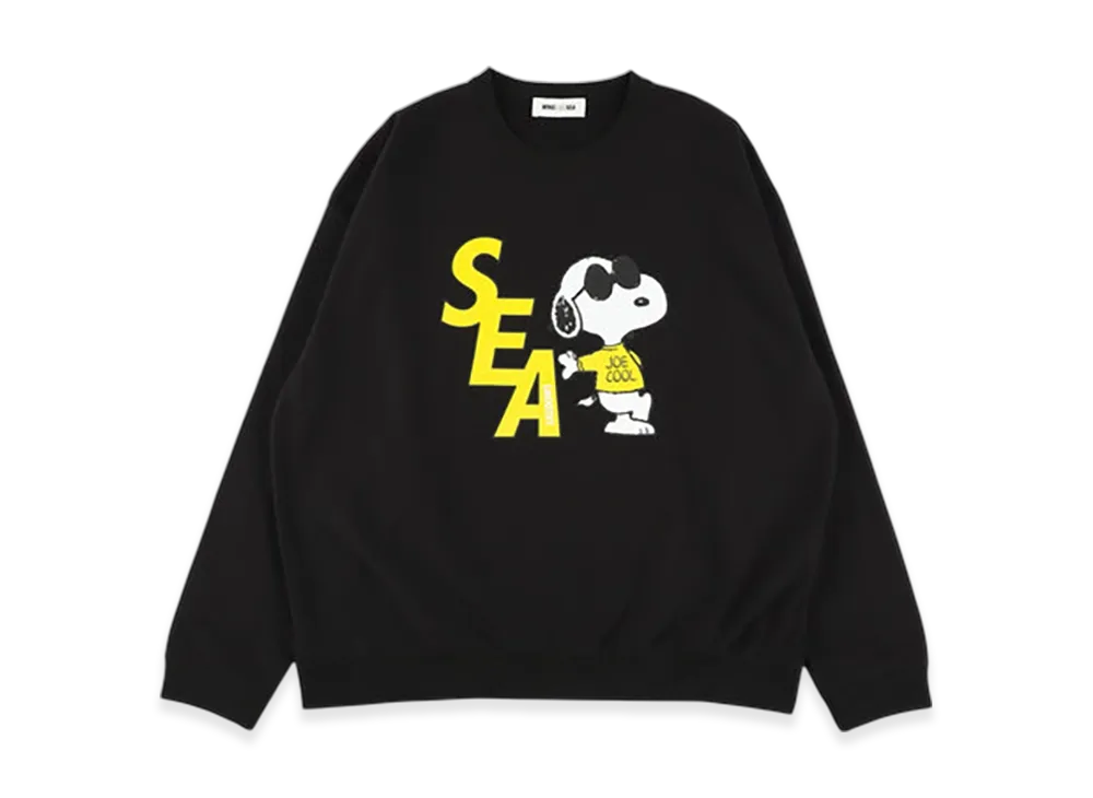 WIND AND SEA x SMOOTHY Snoopy Crewneck Sweatshirt "Black"