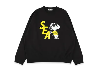 WIND AND SEA x SMOOTHY Snoopy Crewneck Sweatshirt "Black"