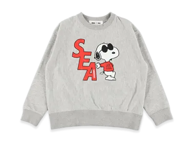 WIND AND SEA x SMOOTHY Snoopy Kids Crewneck Sweatshirt "Gray"