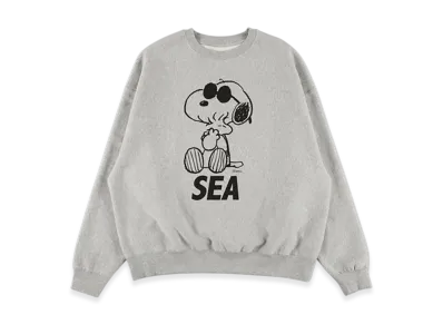WIND AND SEA x SMOOTHY Snoopy Pigment Crewneck Sweatshirt "Gray"