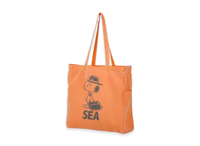 WIND AND SEA x SMOOTHY Snoopy Pigment Tote Bag "Orange"