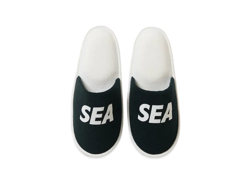WIND AND SEA x MIYOSHI RUG Slippers "Black"
