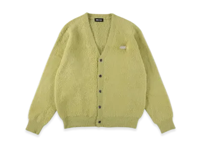 WIND AND SEA Shaggy Knit Cardigan "Lime"