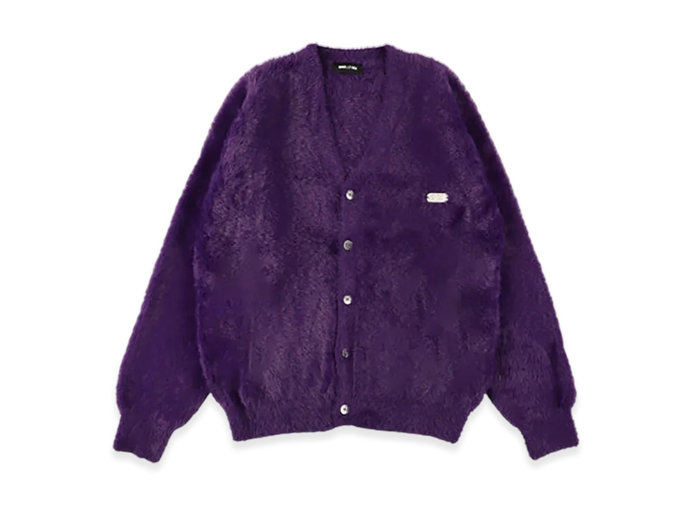WIND AND SEA Shaggy Knit Cardigan "Purple"