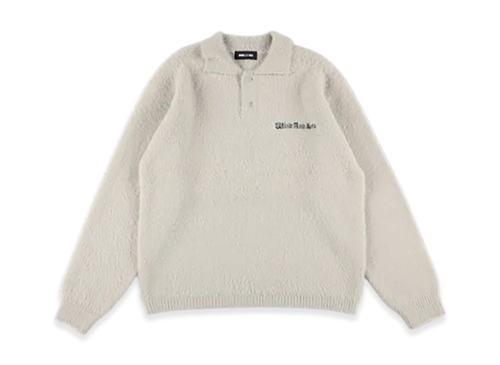 WIND AND SEA Shaggy Knit L/S Polo "Gray"