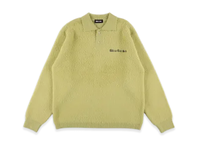 WIND AND SEA Shaggy Knit L/S Polo "Lime"